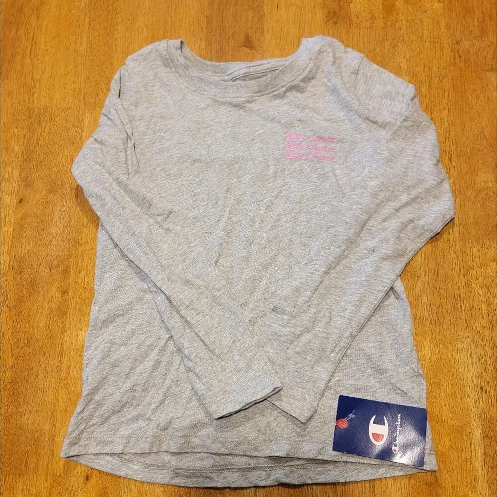 Girls Champion Grey Long Sleeve Tee Medium (10-12) - Picture 6 of 6